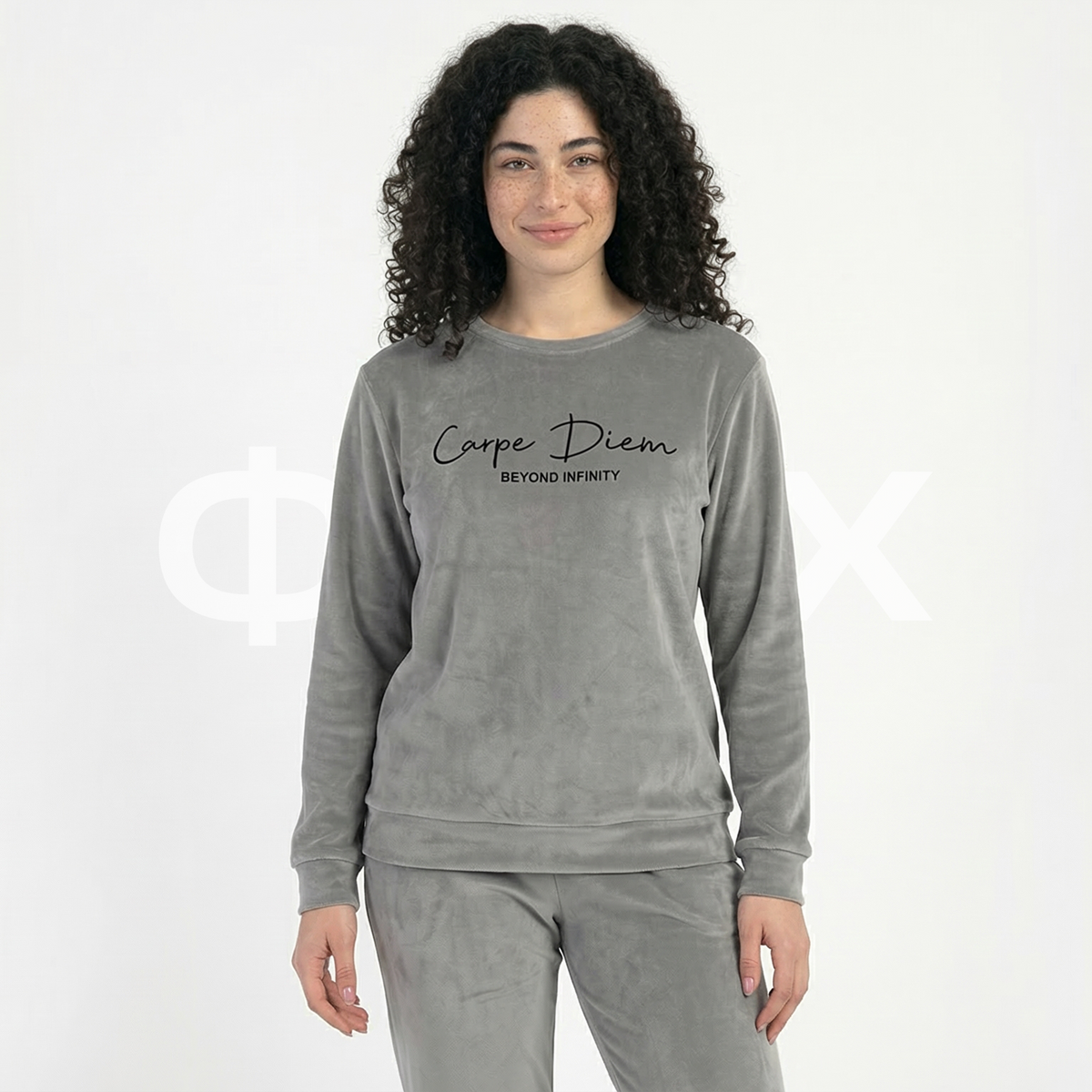 ФNYX Damen-Samtpyjama-Set S–XL – Marineblaues Langarm-Loungewear-Set 