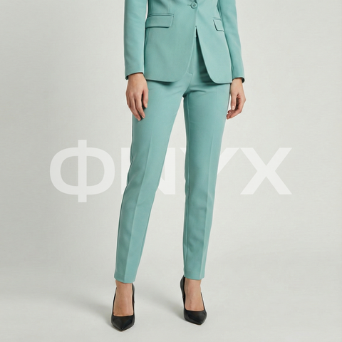 ФNYX Damen-Klassiker-Ein-Knopf-Anzugset – Taillierter Blazer &amp; schmal geschnittene Hose (Mintgrün)