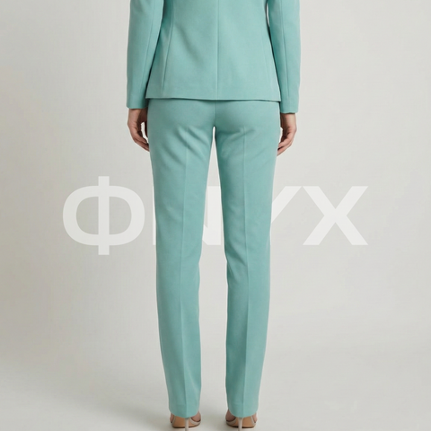 ФNYX Damen-Klassiker-Ein-Knopf-Anzugset – Taillierter Blazer &amp; schmal geschnittene Hose (Mintgrün)
