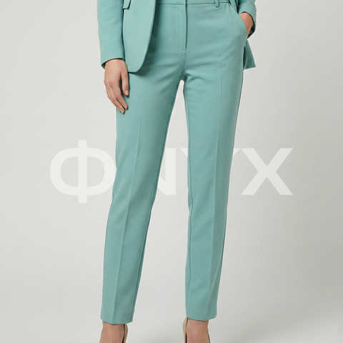 ФNYX Damen-Klassiker-Ein-Knopf-Anzugset – Taillierter Blazer &amp; schmal geschnittene Hose (Mintgrün)