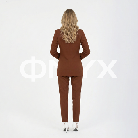 ФNYX Damen-Klassiker: Ein-Knopf-Anzugset – Taillierter Blazer &amp; Hose mit hohem Bund