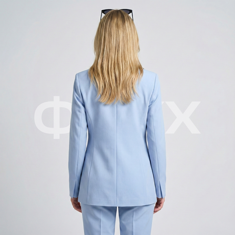 ФNYX Damen-Klassiker-Ein-Knopf-Anzugset – Taillierter Blazer &amp; schmal geschnittene Hose (Babyblau)