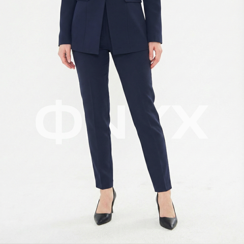 ФNYX Damen-Klassiker-Ein-Knopf-Anzugset – Taillierter Blazer &amp; High-Waist-Hose (Marineblau)