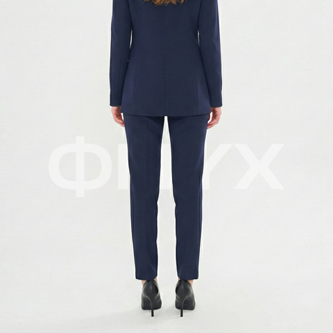 ФNYX Damen-Klassiker-Ein-Knopf-Anzugset – Taillierter Blazer &amp; High-Waist-Hose (Marineblau)