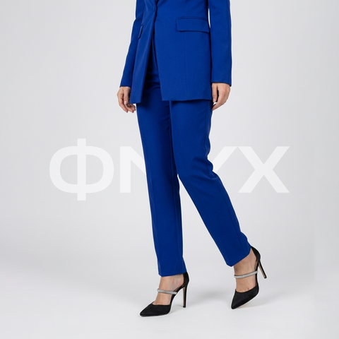 ФNYX Damen-Klassiker-Ein-Knopf-Anzugset – Taillierter Blazer &amp; High-Waist-Hose (Königsblau)