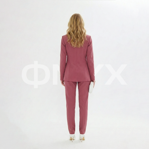 ФNYX Damen-Klassiker-Ein-Knopf-Anzugset – Taillierter Blazer &amp; Hose mit hohem Bund