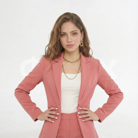 ФNYX Damen-Kostümset mit einem Knopf – gefüttertes Jackett &amp; Hose mit geradem Bein