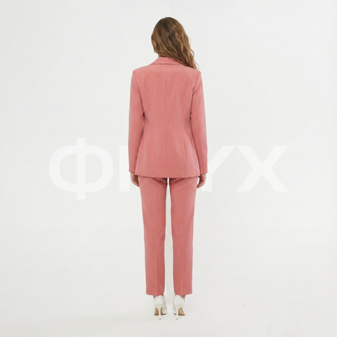 ФNYX Damen-Kostümset mit einem Knopf – gefüttertes Jackett &amp; Hose mit geradem Bein